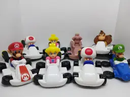 Lot of 8 McD's Happy Meal Mario Kart toy cars