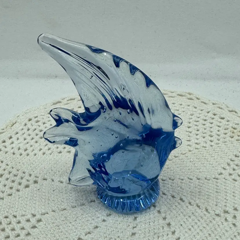 Light Blue Glass Fish Figurine
