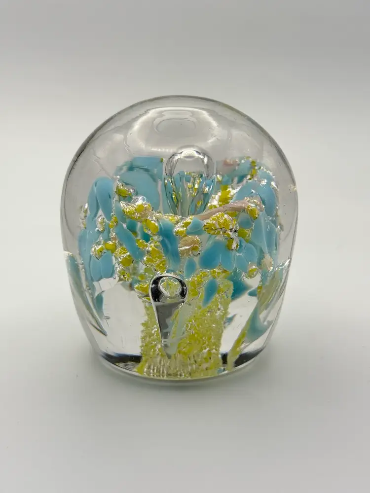 Blue Green Pink Bubble Paperweight