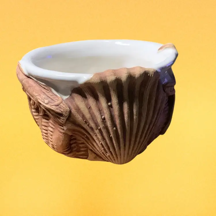 15. Leo & Karin Villaroman Handcrafted In Florida Pottery Small Bowl With Sealife