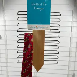 Vertical Tie Hanger Organizer Holds 20 Ties Wooden Necktie Rack Men Space Saver