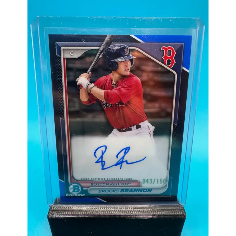 Brooks Brannon 1st Bowman Chrome Blue Refractor Auto /150 Boston Red Sox
