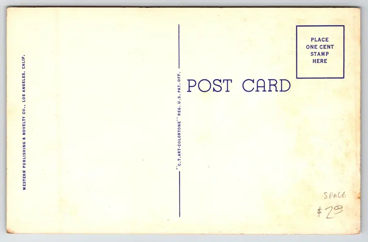 Postcard Planetarium Griffith Park Los Angeles California Linen Astronomy - 15807