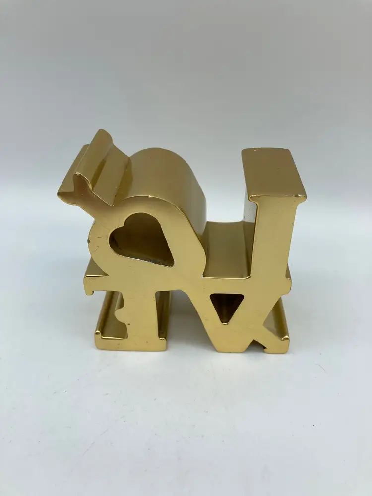 Robert Indiana  (1928-2018) Brass 'LOVE' Sculpture Mini Replica with an Arrow Through It