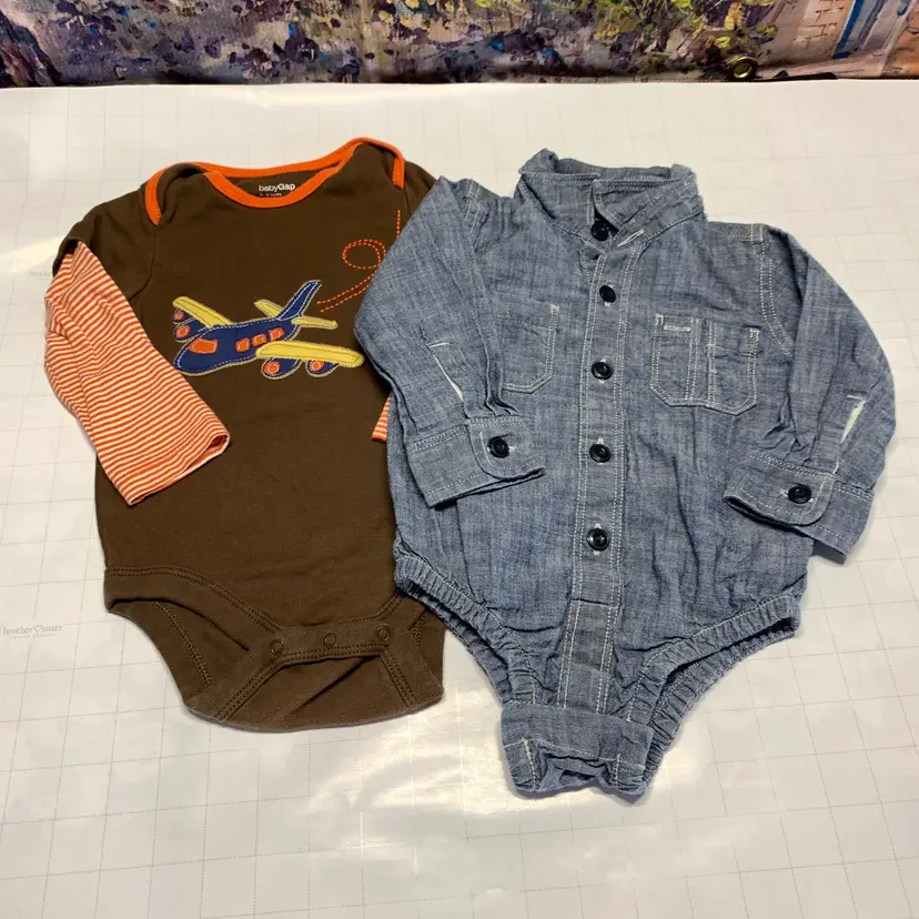 2-Boys Long Sleeve Outfits 12-18m