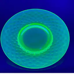 Uranium UV Glow 6 1/4” Diameter (#1) READ: Possible Slight Utensil Scratches.