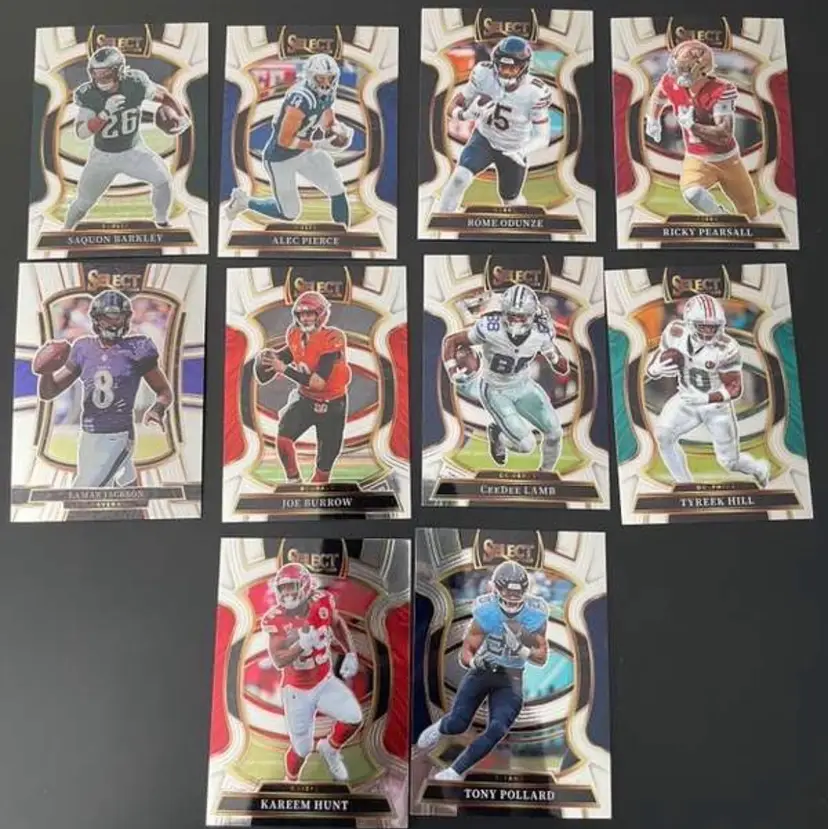 Lot of 10 Panini Select Football Cards 2025 Panini Select