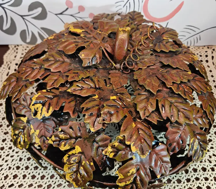 Short Metal Leaf Wire Pumpkin Tabletop Thanksgiving Fall Tabletop Decor