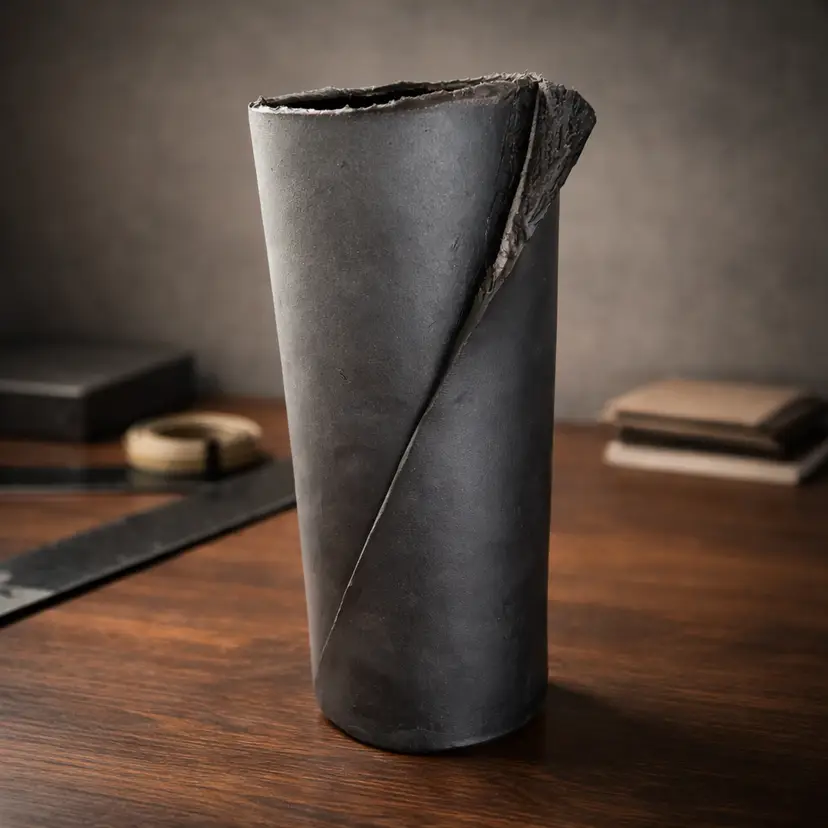 Handcrafted Studio Art Pottery Vase w/ Dark Textured Clay Body, 9" Tall