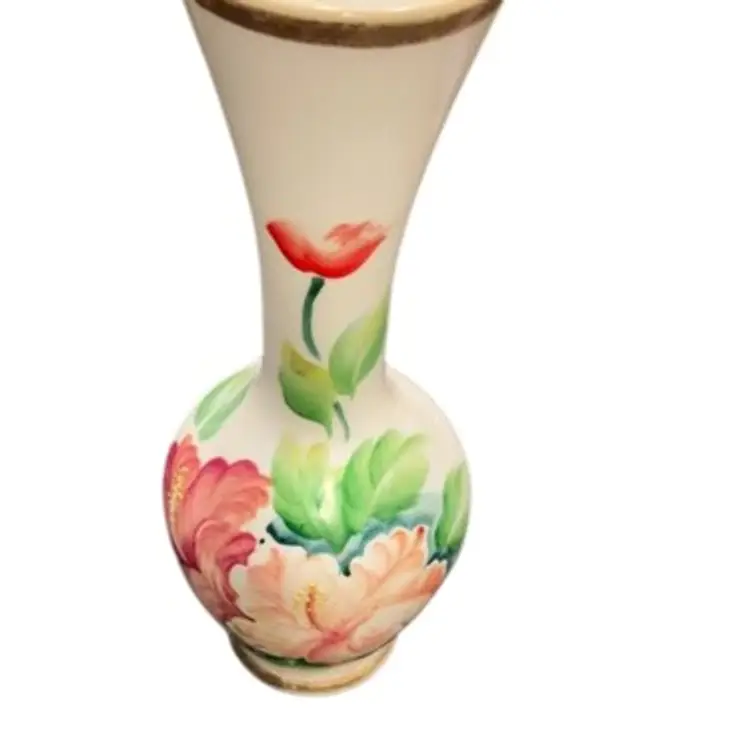 Milk Vase With Hibiscus Flowers