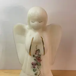 Vintage Hand Painted, Artist Signed, Fenton Praying Angel Figurine
