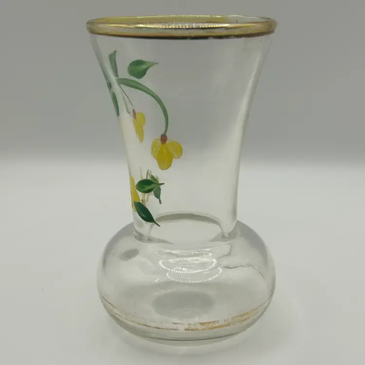 Vintage Hand-Painted Glass Bud Vase