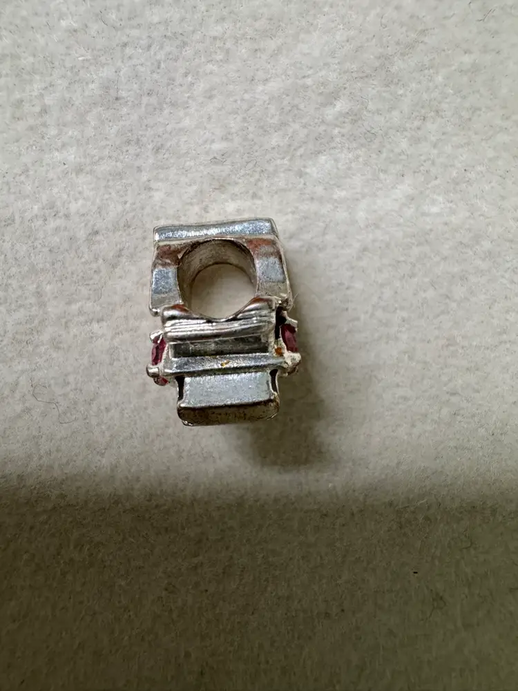 Bracelet Slider Charm DaVinci Little Girl Rhinestone & Enamel Silver Tone