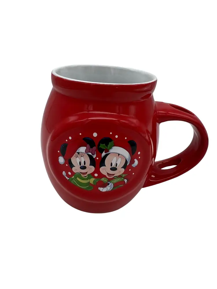 Disney Mickey & Minnie Christmas Mug 2019 Red Hot Cocoa Cup 4.5" Holiday