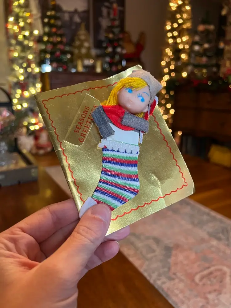 Vintage Pixie Christmas Card Never Used