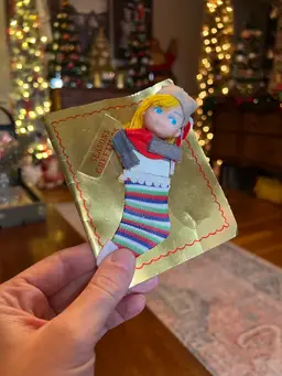 Vintage Pixie Christmas Card Never Used