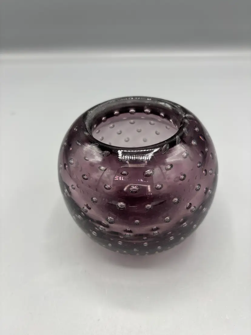 Murano Amethyst bubble candle holder