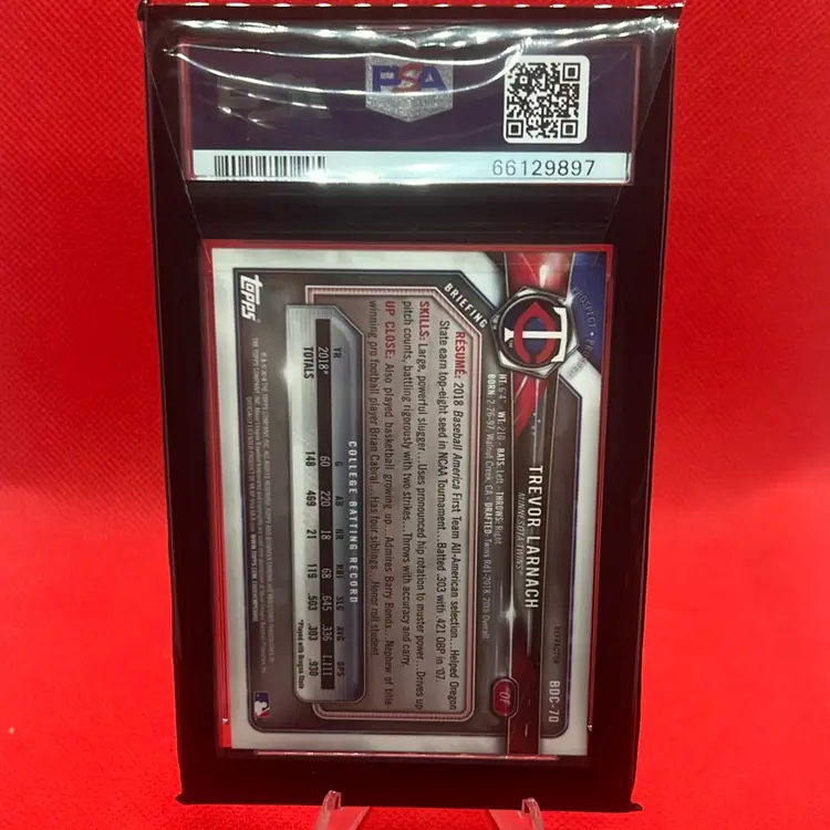 Trevor Larnach 2018 Bowman Draft Refractor PSA 10 