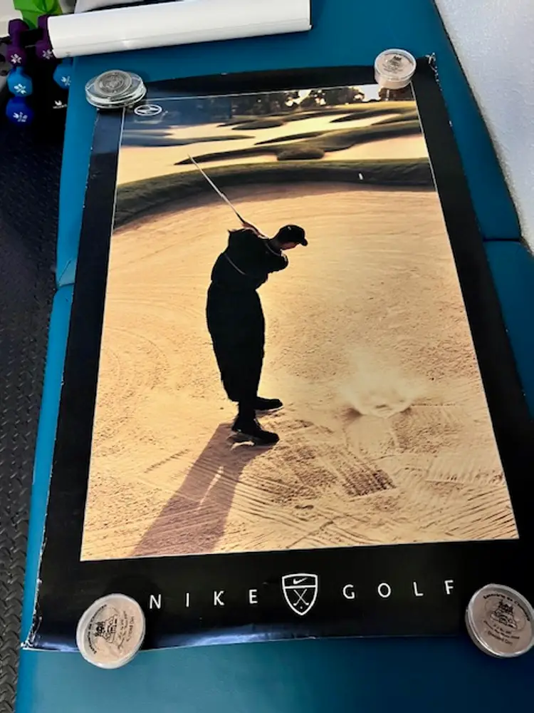 Tiger Woods "The Sands" Nike Poster with Ernie, Davis & Justin Titleist Posters