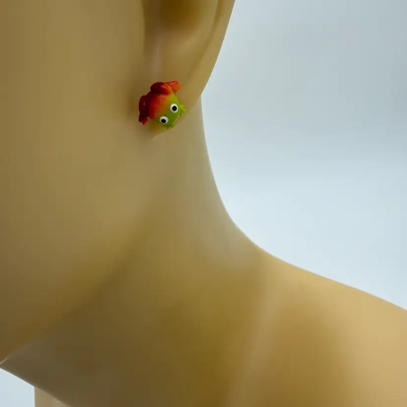 Colorful Tropical Mini Resin Frog Earlobe Stud Earrings