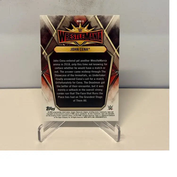 2019 Topps Road To Wrestlemania John Cena