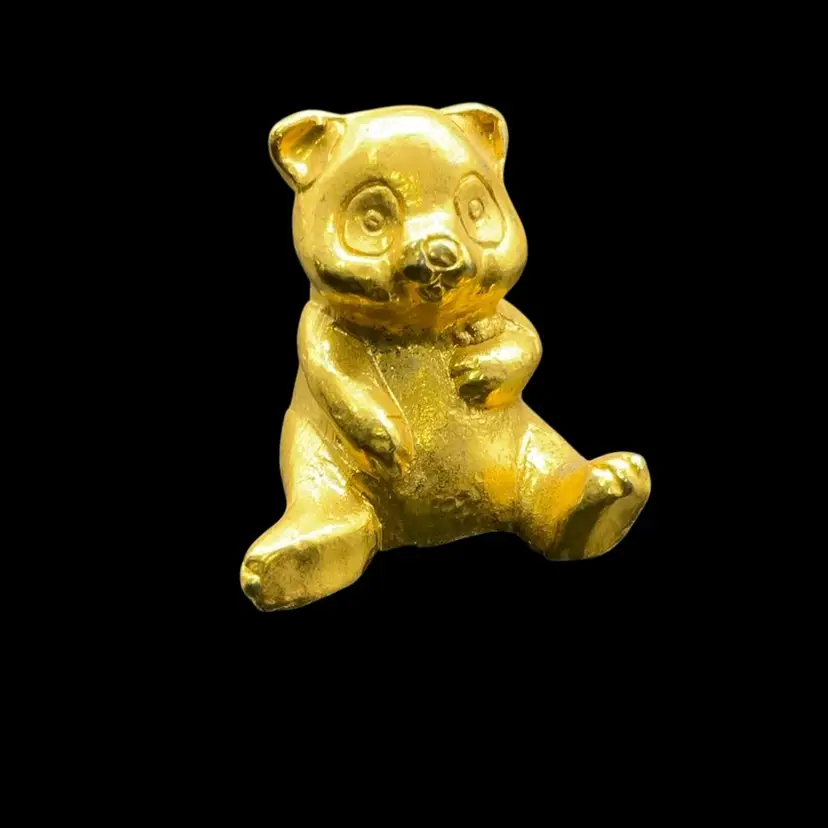 Gilded Sitting Pewter Mini Pig 1”