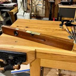 Nice Stanley No. 3 Adjustable Level and Plumb 28" Length Cherry w/ Brass Accents