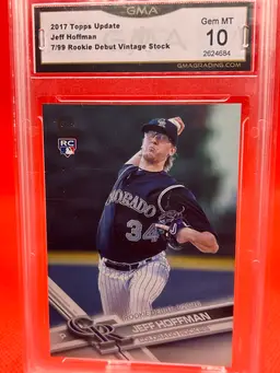 04. Jeff Hoffman 2017 Topps Update Rookie Debut /99 GMA 10 Slab Colorado Rockies