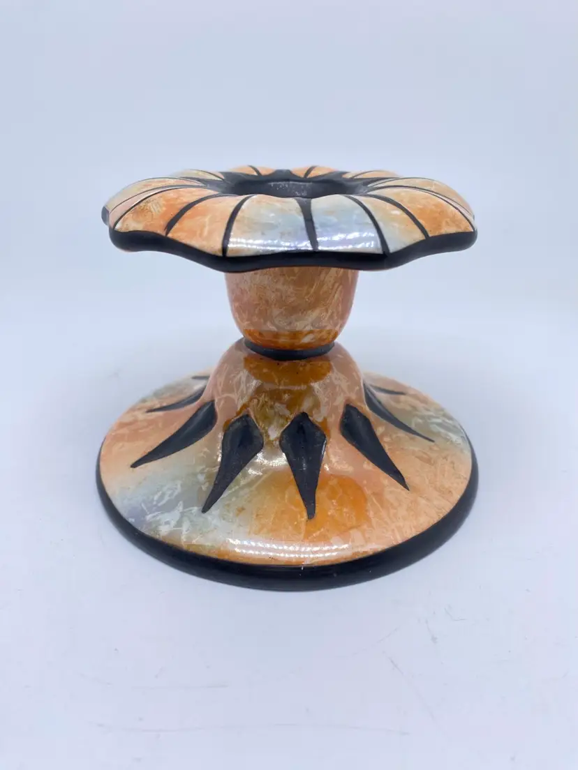 Antique Czech Glass Candle Holder