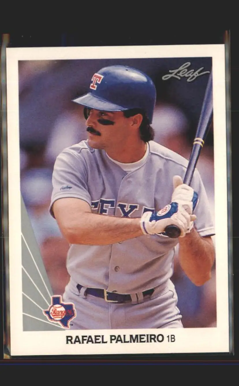 1990 Leaf #100 Rafael Palmeiro - (137) - Texas Rangers