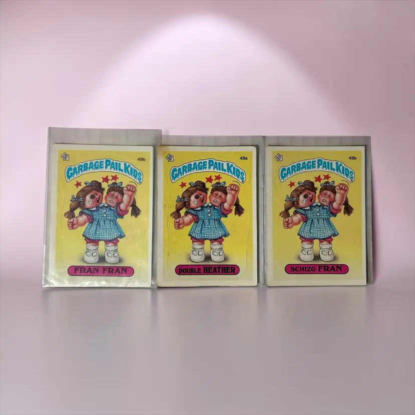 3 Garbage Pail Kids: Double Heather, Fran Fran, Schizo Fran Collection 49a, 49b