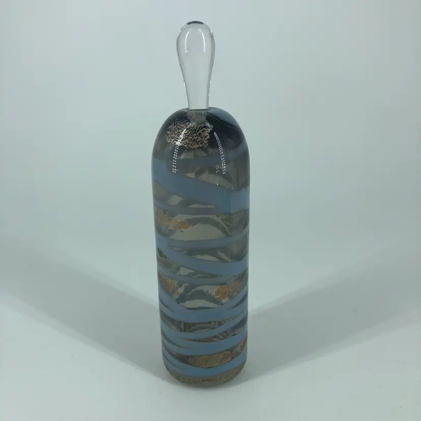 Hand-Blown Art Glass Signed Adam Aaronson Perfume Bottle with Stopper
