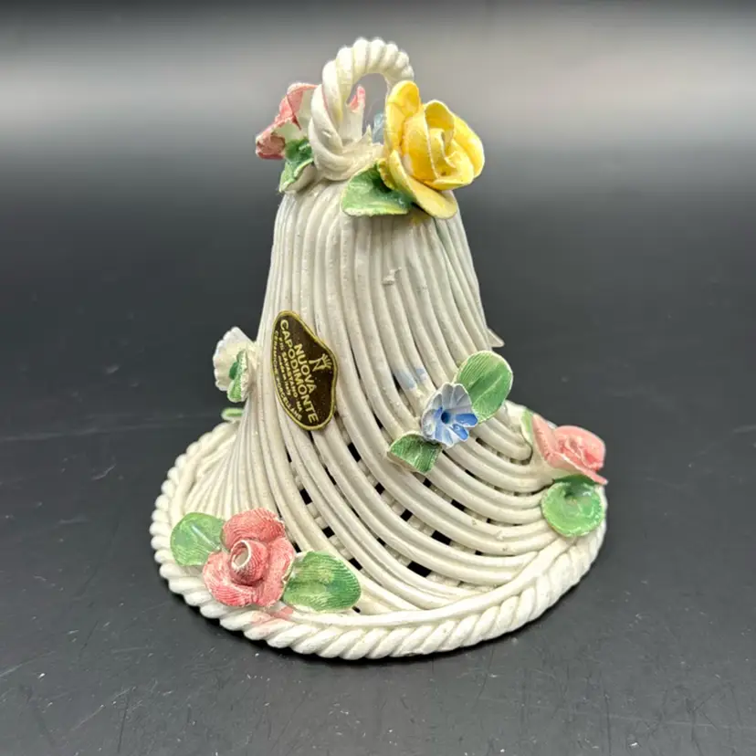 Vintage Nuova Capodimonte Porcelain Bell Made In Italy 3.25”