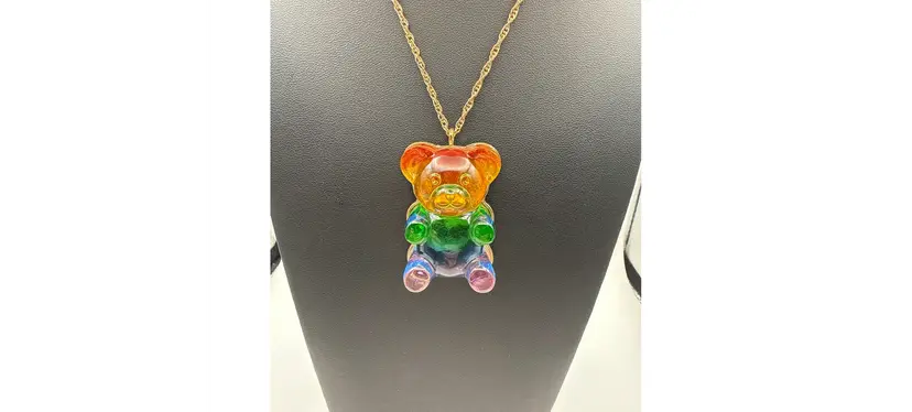 Betsey Johnson Rainbow Gummy Bear Slide Necklace
