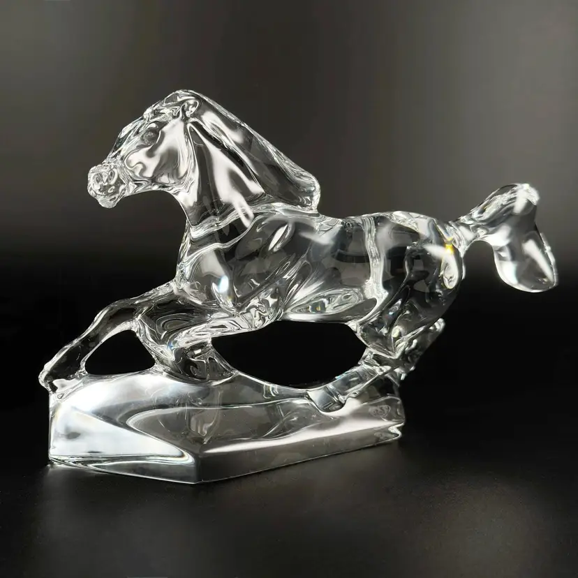 Baccarat Crystal Sculpture, "Cheval Au Gallop - The Galloping Horse" Figurine #2102329, Vintage Made in France - FREE USA SHIPPING
