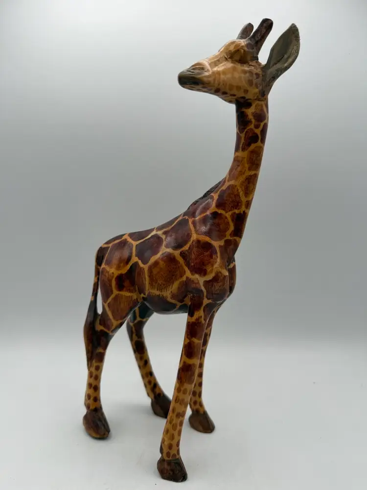 Hand Carved Wooden Giraffe 11.5”