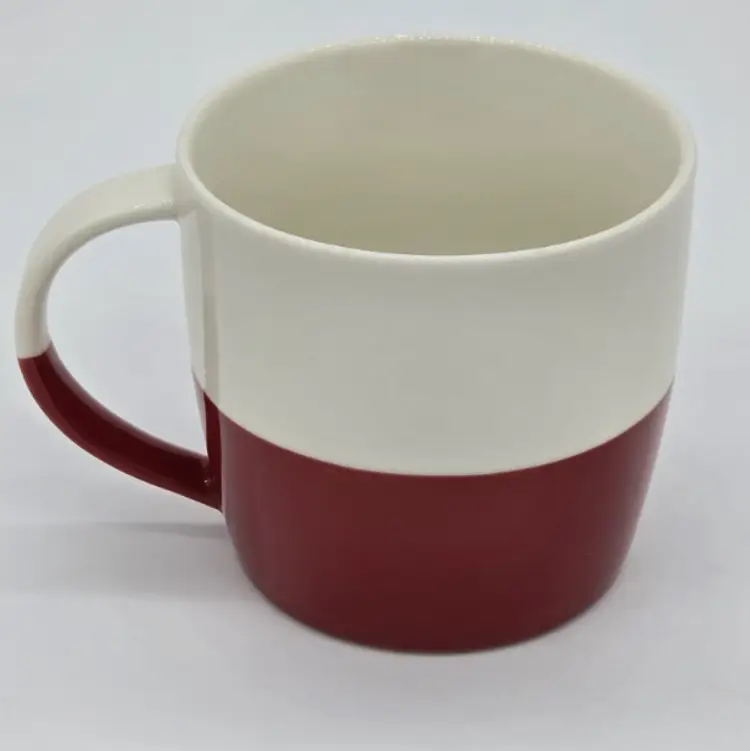 2011 Starbucks Coffee Mug Red & White Silver Logo Bone China