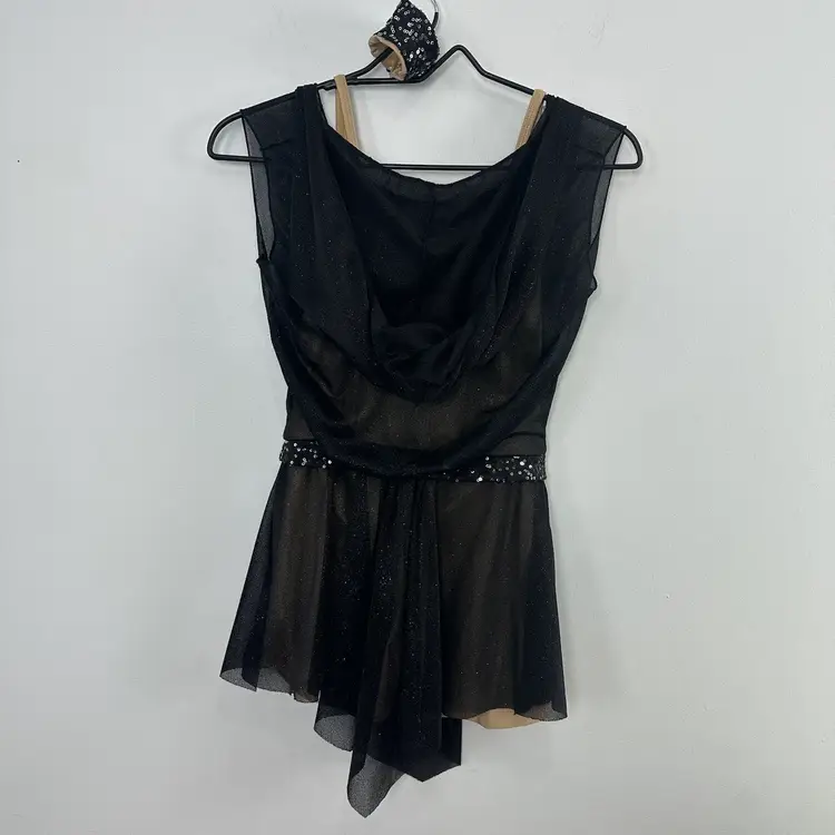 Revolution Dark Paradise Small Adult Black Iridescent Hooded Dance Costume