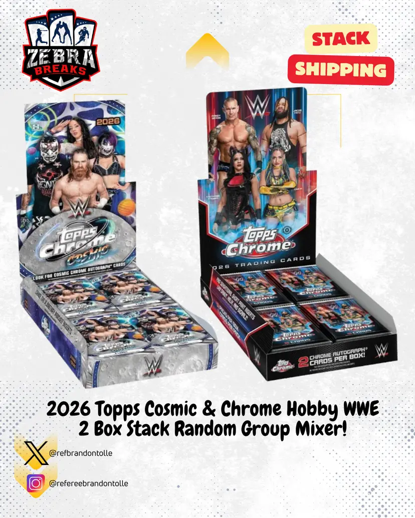 ZB 26248: 2025 Chrome Cosmic WWE & 2026 Chrome WWE 2 Box Stack Rip