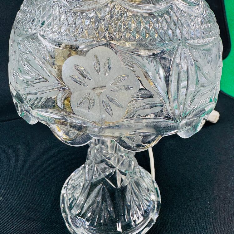 Clear Glass Etched Lamp