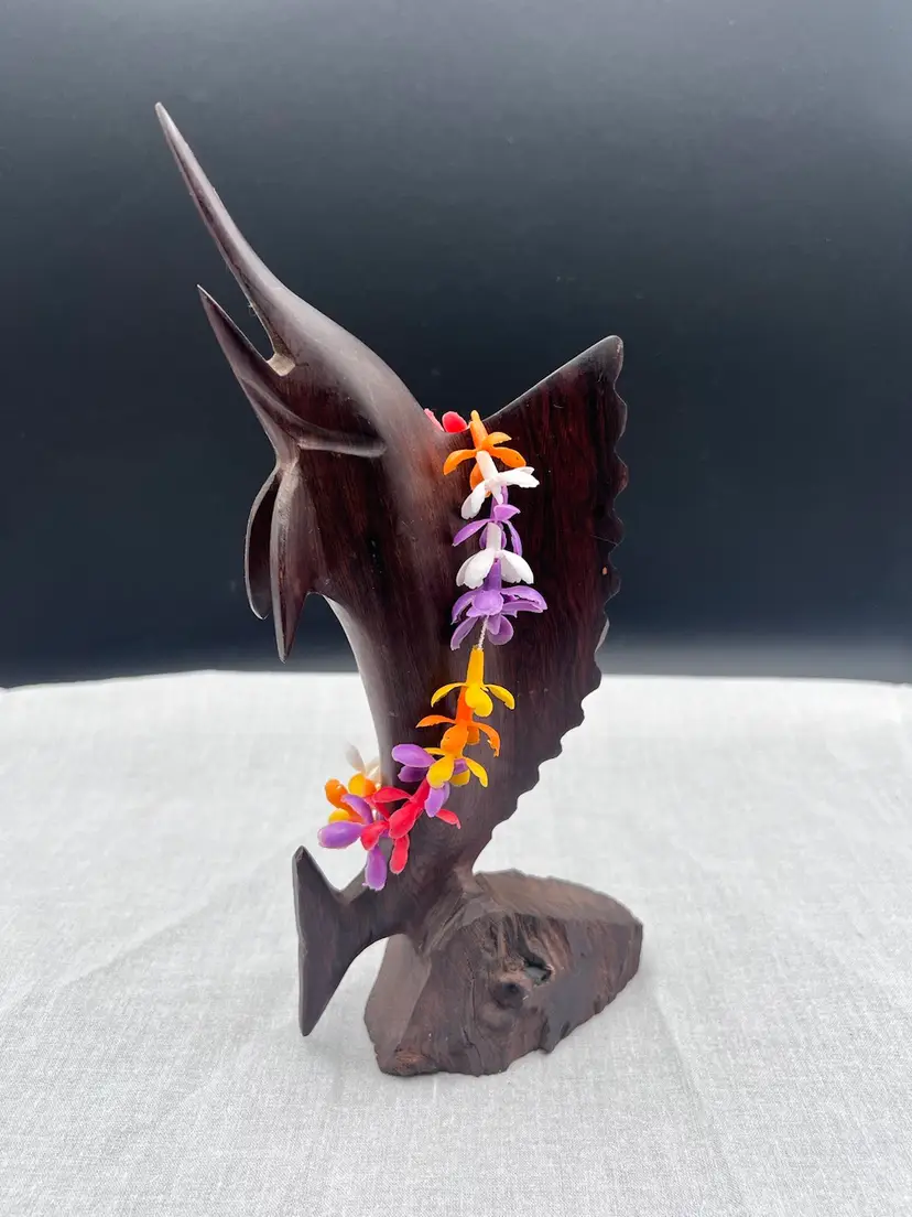 Vintage Hand Carved Marlin Statue/Figure, Probably Ironwood
