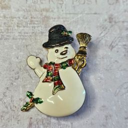 Snowman Brooch Unmarked