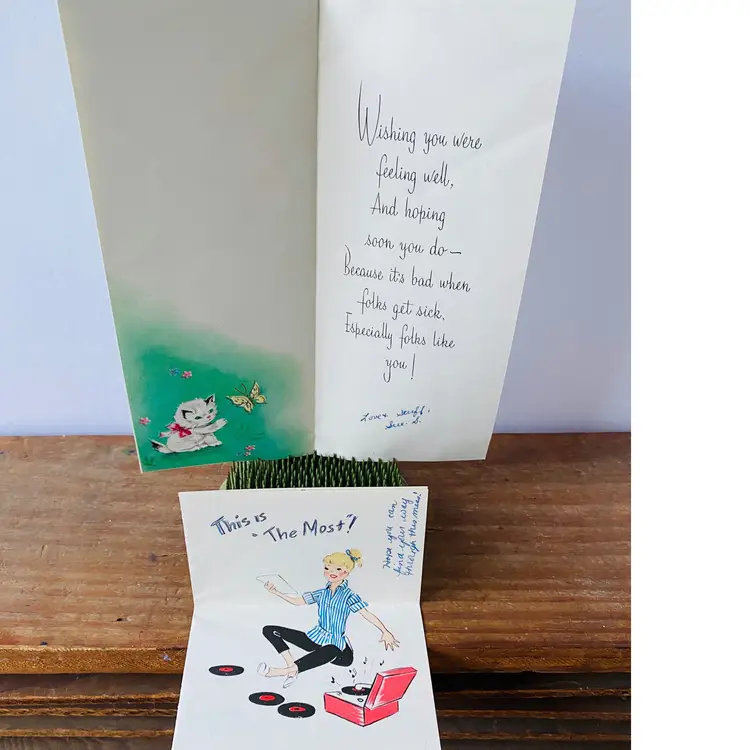 Sorry You're Sick Cat Card with Bonus Letter