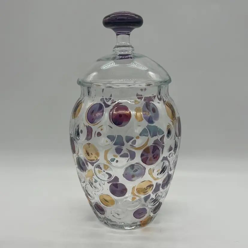 Borske Sklo By Max Kannegiesser Bohemian Optical Czech Glass Nemo Jar With Lid
