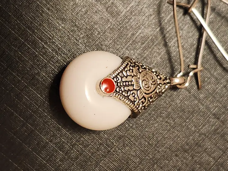 Tibetin Carved Marbel Earrings