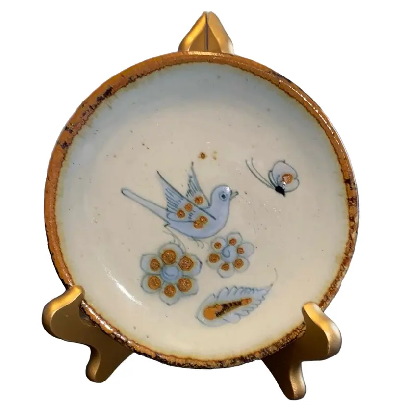 El Palomar Folk Art Mexico Pottery Bird  Plate EUC
