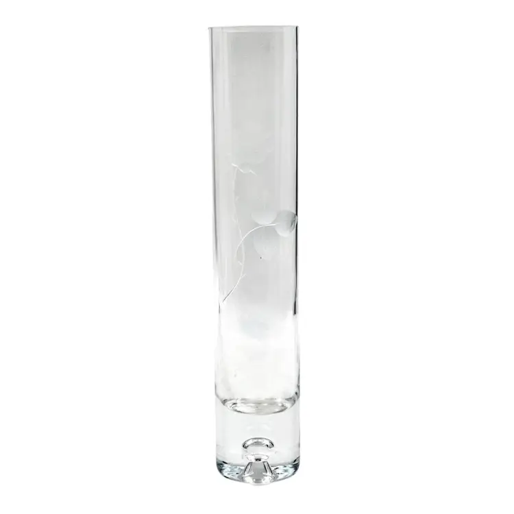 Crystal Bud Vase Etched Rose