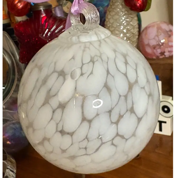 Glass Orb With White Spots