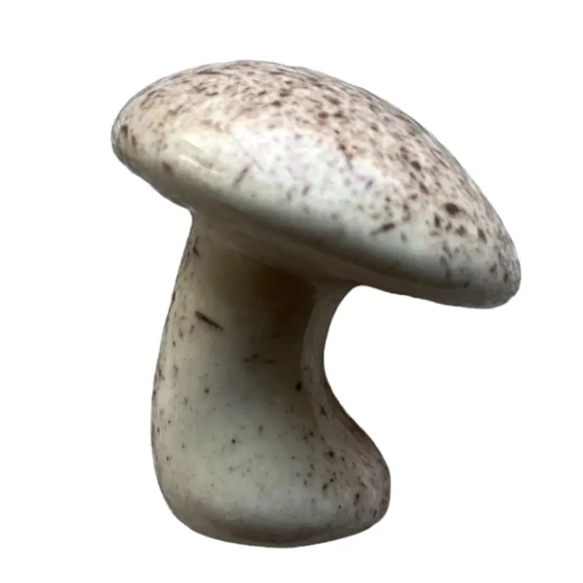 Vintage Mushroom Single Ceramic Shaker Speckled Brown Fairy Garden 