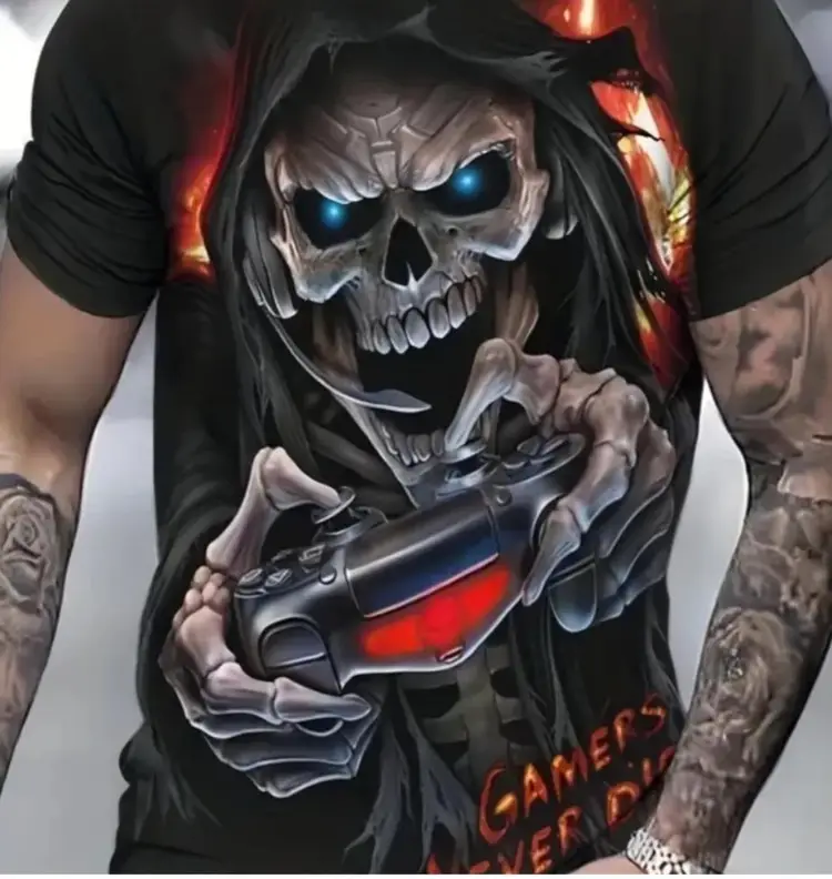 SKULL GAMING MENS TEE SHIRT NWOT